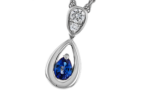 B311-76144: NECKLACE .21 SAPPHIRE .27 TGW (4x3 SAPP)