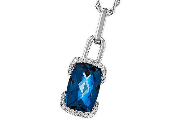 F311-81580: NECK 3.75 LONDON BLUE TOPAZ 3.90 TGW (12x8MM LBT)