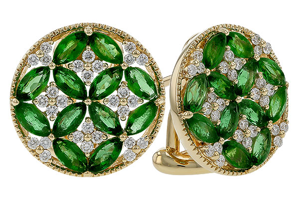 G311-76107: EARRINGS 1.66 TW EMERALD 1.96 TGW